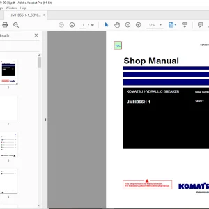Komatsu Hydraulic Breaker JMHB55H-1 Shop Manual SEN06670-00 - PDF DOWNLOAD