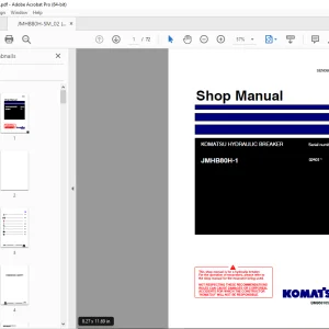 Komatsu Hydraulic Breaker JMHB80H-1 Shop Manual SEN06672-02 - PDF DOWNLOAD