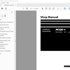 Komatsu Hydraulic Excavator PC130-11 Shop Manual SEN06804-05  PDF