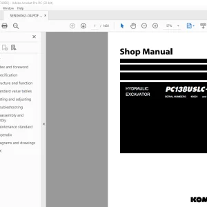 Komatsu Hydraulic Excavator PC138USLC-10 Shop Manual SEN06062-04 PDF