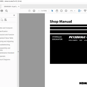Komatsu Hydraulic Excavator PC138USLC-11 Shop Manual SEN06589-16 PDF