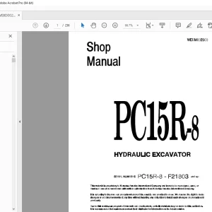 Komatsu Hydraulic Excavator PC15R-8 Shop Manual WEBM002800 - PDF DOWNLOAD