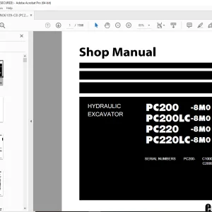 Komatsu PC200-8M0,PC200LC-8M0,PC220-8M0,PC220LC-8M0 Shop Manual PDF