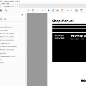 Komatsu Hydraulic Excavator PC210LC-10 Shop Manual SEN05842-12 PDF