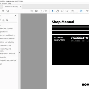 Komatsu Hydraulic Excavator PC290LC-10 Shop Manual SEN05644-08 PDF