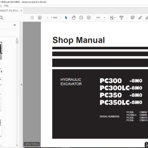 Komatsu PC300-8M0,PC300LC-8M0,PC350-8M0,PC350LC-8M0 Shop Manual PDF