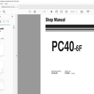 Komatsu Hydraulic Excavator PC40-6F Shop Manual JEBM000500 - PDF DOWNLOAD