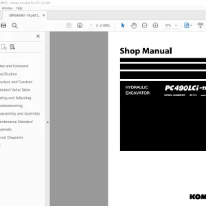 Komatsu Hydraulic Excavator PC490LCi-11 Shop Manual SEN06592-19 PDF