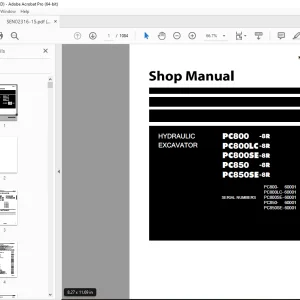 Komatsu Excavator PC800-8R,PC800LC-8R,PC800SE-8R,PC850-8R,PC850SE-8R Shop Manual PDF