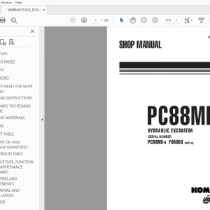 Komatsu Hydraulic Excavator PC88MR-6 Shop Manual WEBM007200 - PDF DOWNLOAD