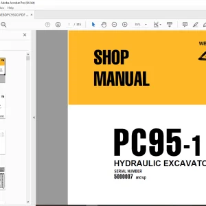 Komatsu Hydraulic Excavator PC95-1 Shop Manual WEBMPC9500 PDF