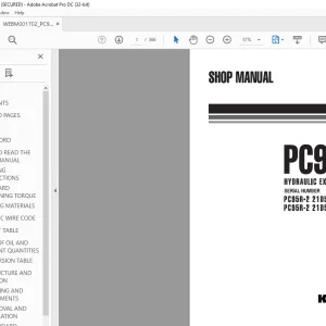 Komatsu Hydraulic Excavator PC95R-2 Shop Manual WEBM001702 PDF