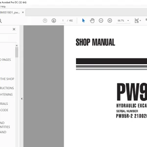 Komatsu Hydraulic Excavator PW95R-2 Shop Manual WEBM001801 - PDF DOWNLOAD