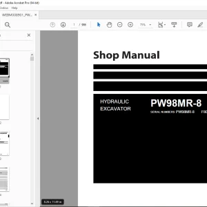 Komatsu Hydraulic Excavator PW98MR-8 Shop Manual WEBM008901 PDF