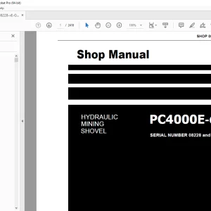 Komatsu Hydraulic Mining Shovel PC4000E-6 Shop Manual 08228 PDF