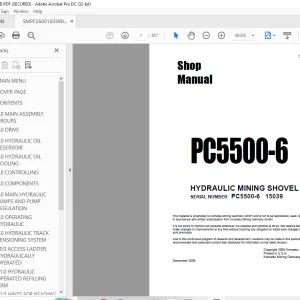 Komatsu Hydraulic Mining Shovel PC5500-6 Shop Manual SMPC550015039 PDF