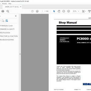 Komatsu Hydraulic Mining Shovel PC8000-11 T4 Shop Manual - PDF DOWNLOAD