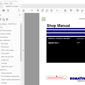 Komatsu JMHB170H-1 Hydraulic Breaker Shop Manual SN 51201 PDF