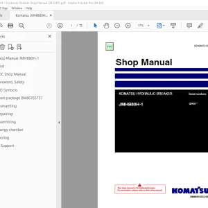 Komatsu JMHB80H-1 Hydraulic Breaker Shop Manual SN 02401 PDF