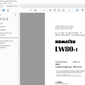 Komatsu LW80-1 Rough Terrain Crane Shop Manual PDF