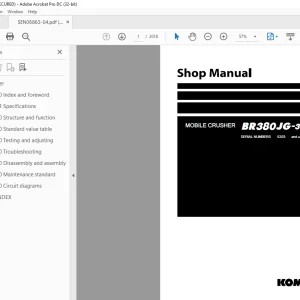 Komatsu MOBILE CRUSHER BR380JG-3E0 Shop Manual SEN06863-04 PDF