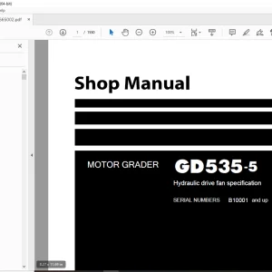 Komatsu MOTOR GRADER GD535-5 Hydraulic drive fan Shop Manual PDF