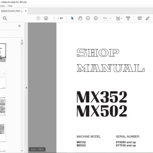 Komatsu MX352 MX502 Mini Excavator Shop Manual SEBM035400 PDF