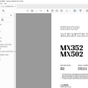 Komatsu MX352 MX502 Shop Manual SEBM035400 - PDF DOWNLOAD