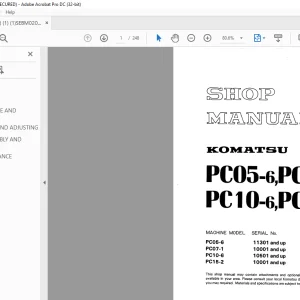 Komatsu PC05-6,PC07-1 PC 10-6,PC 15-2 Shop Manual SEBM020M0604 - PDF DOWNLOAD