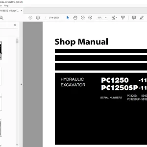 Komatsu PC1250-11R,PC1250SP-11R Hydraulic Excavator Shop Manual SEN06932-05 PDF
