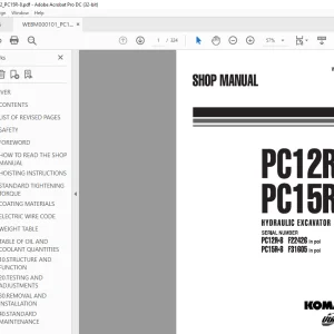Komatsu PC128-8 PC15R-8 HYDRAULIC EXCAVATOR Shop Manual WEBM000101  - PDF DOWNLOAD