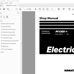 Komatsu PC138E-11 Electric Hydraulic Excavator Shop Manual SEN06979-01 PDF