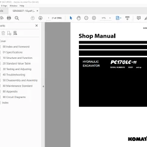 Komatsu PC170LC-11 Hydraulic Excavator Shop Manual SEN06607-18 - PDF DOWNLOAD 