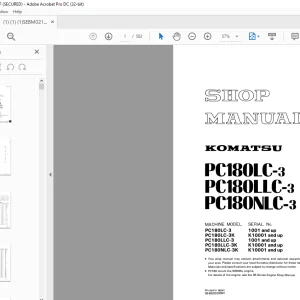 Komatsu PC180LC-3 PC180LLC-3 PC1NLC-3 Shop Manual EBM021P0304 - PDF