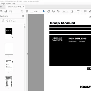 Komatsu PC195LC-8 Hydraulic Excavator Shop Manual PDF