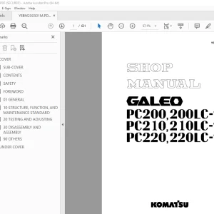 Komatsu PC200-7 PC200LC-7 PC210-7 PC210LC-7 PC220-7 PC220LC-7 Galeo Excavator Shop Manual PDF