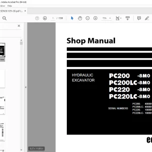 Komatsu PC200-8M0,PC200LC-8M0,PC220-8M0,PC220LC-8M0 Shop Manual PDF