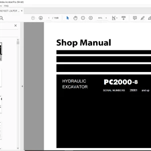 Komatsu PC2000-8 Hydraulic Excavator Shop Manual SEN01607-24 PDF