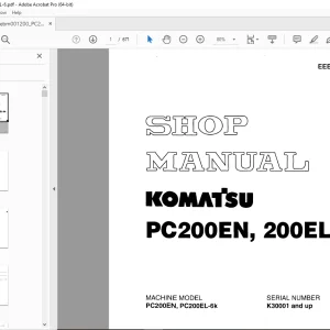 Komatsu PC200EN,PC200EL-6K Hydraulic Excavator Shop Manual EEBM001200 PDF