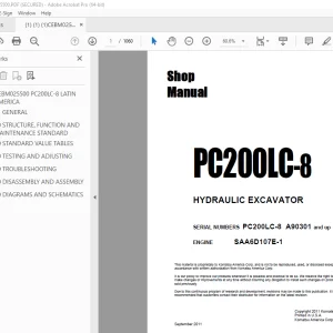 Komatsu PC200LC-8 Hydraulic Excavator Shop Manual PDF