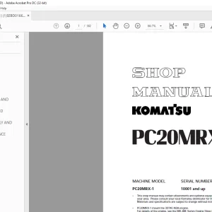 Komatsu PC20MRX-1 Shop Manual SEBM016602 - PDF DOWNLOAD