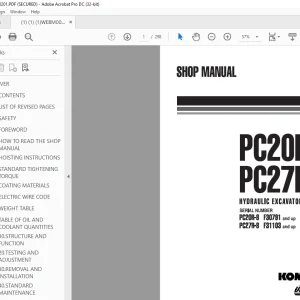 Komatsu PC20R-8 PC27R-8 Hydraulic Excavator Shop Manual WEB000201 - PDF DOWNLOAD