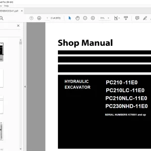 Komatsu PC210-11E0,PC210LC-11E0,PC210NLC-11E0,PC230NHD-11E0 Shop Manual PDF
