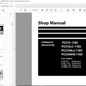 Komatsu PC210-11E0,PC210LC-11E0,PC210NLC-11E0,PC230NHD-11E0 Shop Manual PDF