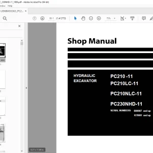Komatsu PC210-11,PC210LC-11,PC210NLC-11,PC230NHD-11  Shop Manual PDF