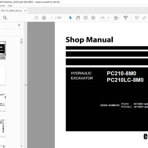 Komatsu PC210-8M0,PC210LC-8M0 Hydraulic Excavator Shop Manual PDF