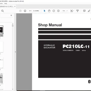 Komatsu PC210LC-11 Hydraulic Excavator Shop Manual SEN06516-C3 PDF