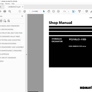 Komatsu PC210LCI -11E0 Hydraulic Excavator Shop Manual UENBM00570 PDF