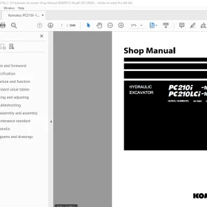 Komatsu PC210i-10 PC210LCi-10 Hydraulic Excavator Shop Manual PDF