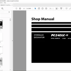 Komatsu PC240LC-11 Hydraulic Excavator Shop Manual SEN06737-C8 PDF